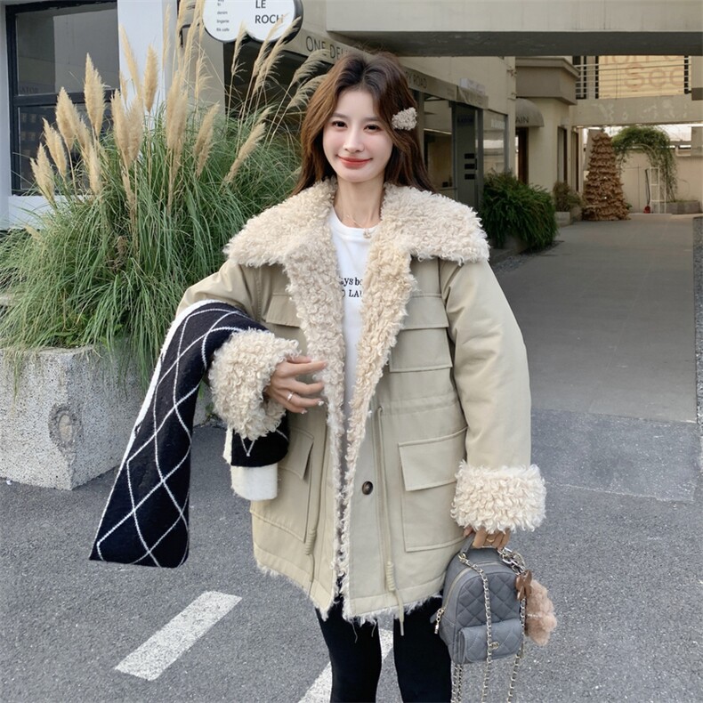 新款！保暖羊羔毛派克服工装外套2C133-6007-P255-K378图片