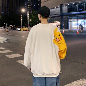 秋冬圆领卫衣男皮卡丘刺绣卫衣港风中性宽松百搭1016-1 WY078 P35图片