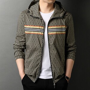 D55292钱塘2020-2春秋新款薄款中青年男士有帽长袖针织衫P170图片