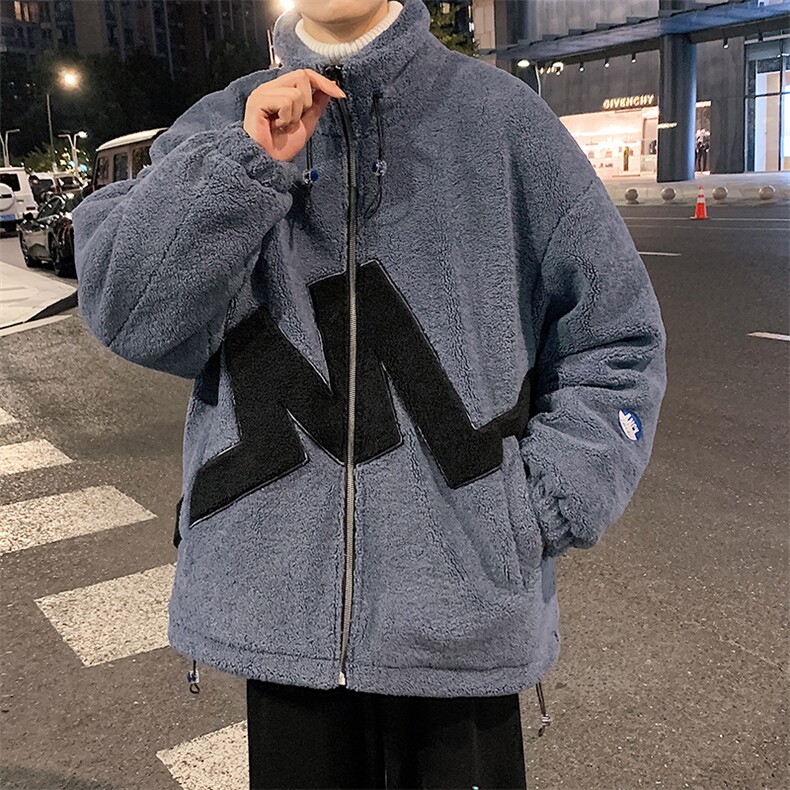 中性风立领羊羔绒棉服冬季cityboy加厚棉衣男女同款M8865-P100,男装棉衣,星座717