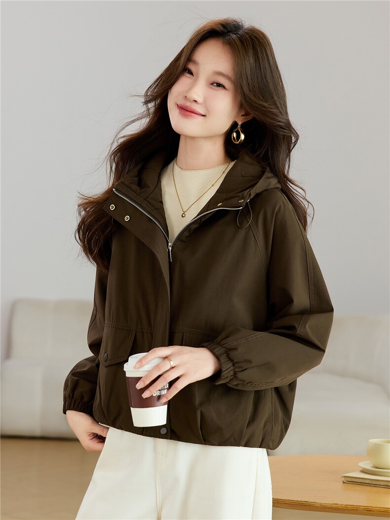 现货2025新款加棉加厚女士休闲保暖连帽棉衣棉服,女装棉衣/棉服,木子恋