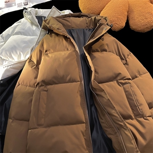 光板二开男士连帽棉服冬季加厚棉衣潮流棉袄青年A266-MY2503-P65,黑色大花裤子怎么搭配上衣图片冬季图片