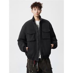 W85129 特P90 控158 工装立体口袋宽肩立领加厚棉衣棉服男图片