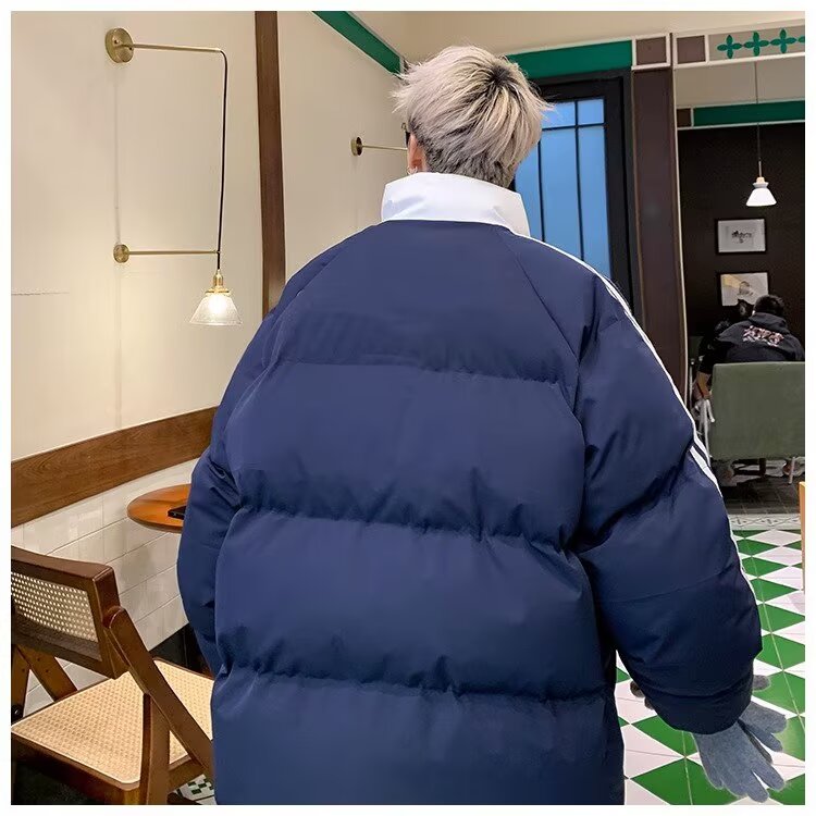 2025新款撞色条纹立领棉服棉衣外套男生保暖棉袄MY410,男装棉衣,星座1108