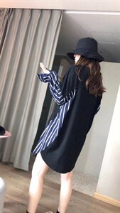 拼接衬衫韩版休闲图片