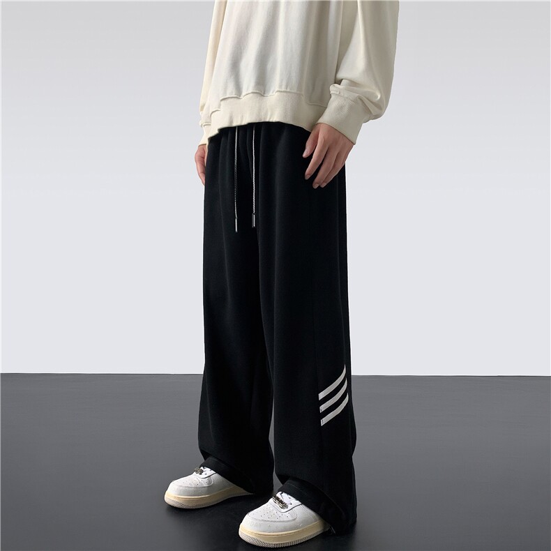 美式三条杠重磅卫裤宽松束脚运动休闲长裤M-5XLP40控58,男装休闲裤,电商B219B