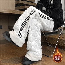 2025冬季美式条纹葫芦格设计加绒外穿棉裤B315-K25905JR-p65控89，男装棉裤，电商B315
