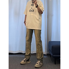 美式hiphop纯色星星装饰修身直筒牛仔裤控价68，男装牛仔裤，星座310A-4