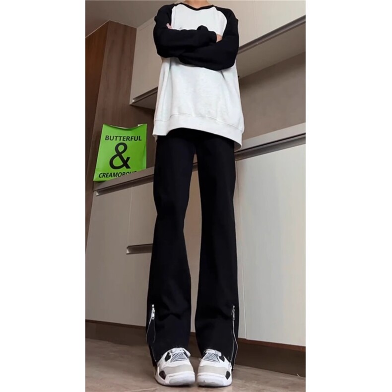 侧拉链加绒牛仔裤男美式高街弯刀微喇裤修身显瘦裤513ACK2551P49,男装牛仔裤,星座513A