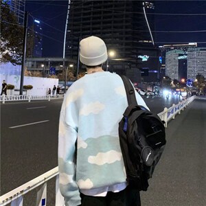 毛衣男宽松卡通套头针织衫港风ins韩版潮流百搭学生线衣5053-p40，男装针织衫/毛衣，星座1008-2