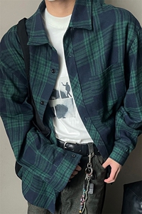 秋季新款格子衬衣男女宽松休闲百搭上衣C2167-特P32/CJ9735-特P40图片
