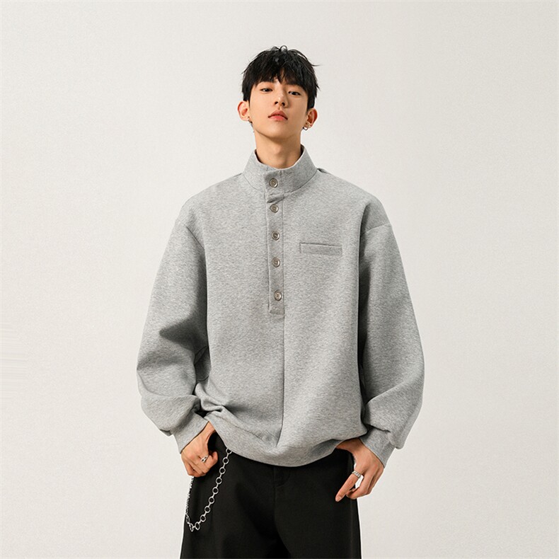 W306P55潮流秋季运动休闲卫衣自发热套头长袖立领体恤衫XZ201-2,男装T恤,星座201-2