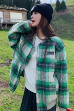 2C085-Q030P175新款毛呢格子棒球服外套控258，女装毛呢外套，2C085