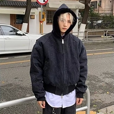 网图座山雕连帽结构夹克情侣棉服外套毛绒棉衣A025-XY12532-P105，男装夹克，电商A025