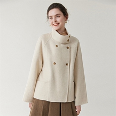 双面羊毛大衣女中长款新款高端小个子毛呢秋冬高级感外套，女装双面呢大衣，优远毛呢大衣