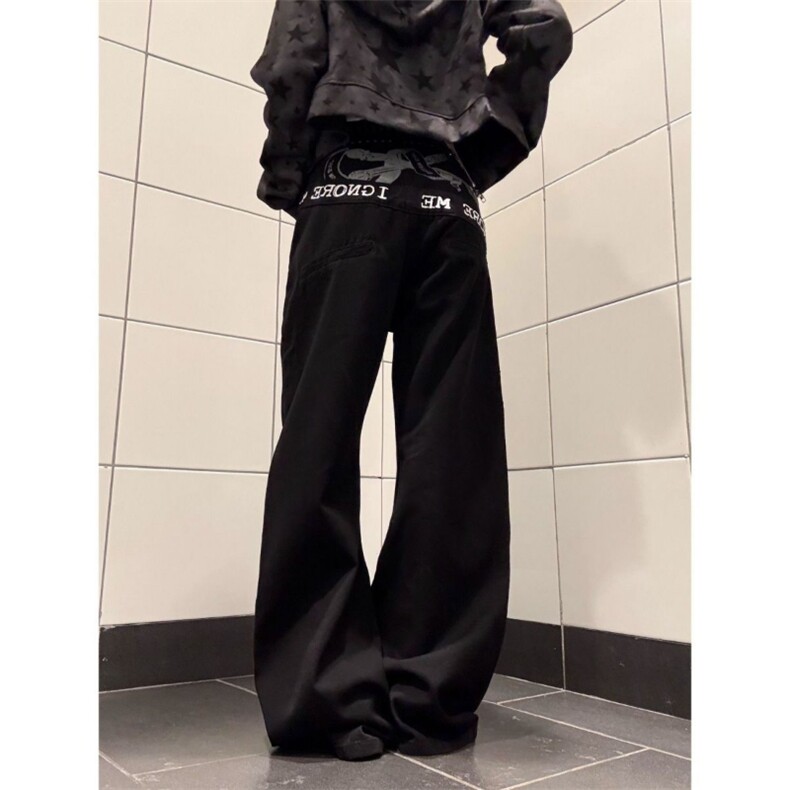 1506-1/GXFG-N600/P67.9美式复古标语字母拼接牛仔裤,男装牛仔裤,星座1506A