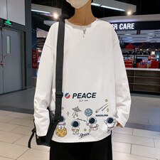 ！秋季打底衫男卫衣男潮流圆领纯棉长袖T恤男CX293-P25,男装T恤,电商B371