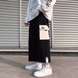 潮牌九分裤潮休闲裤男2026春夏季简约宽松型新款工装裤K3355-P36图片
