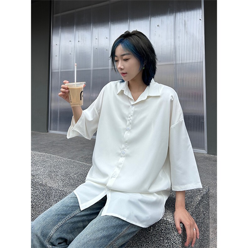 港风大码网红凉感宽松翻领短袖衬衫男女XZ213-CS8804-P35控58,男装T恤,星座213
