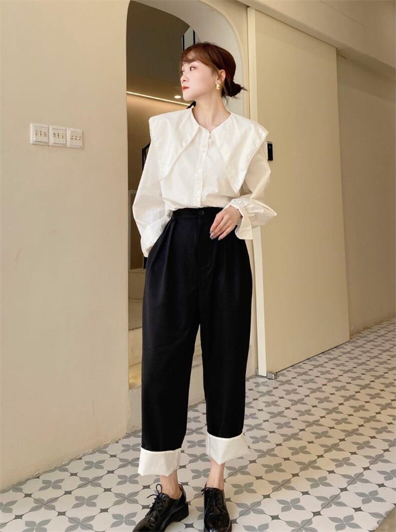 大翻领宽松衬衫，女装衬衫，Balance Studio