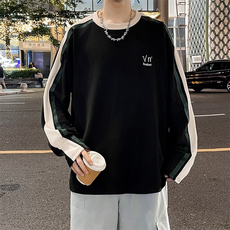 春秋oversize撞色拼卫衣男友风青少年内搭打底衫WY0325-P38,男装卫衣,星座308B-2