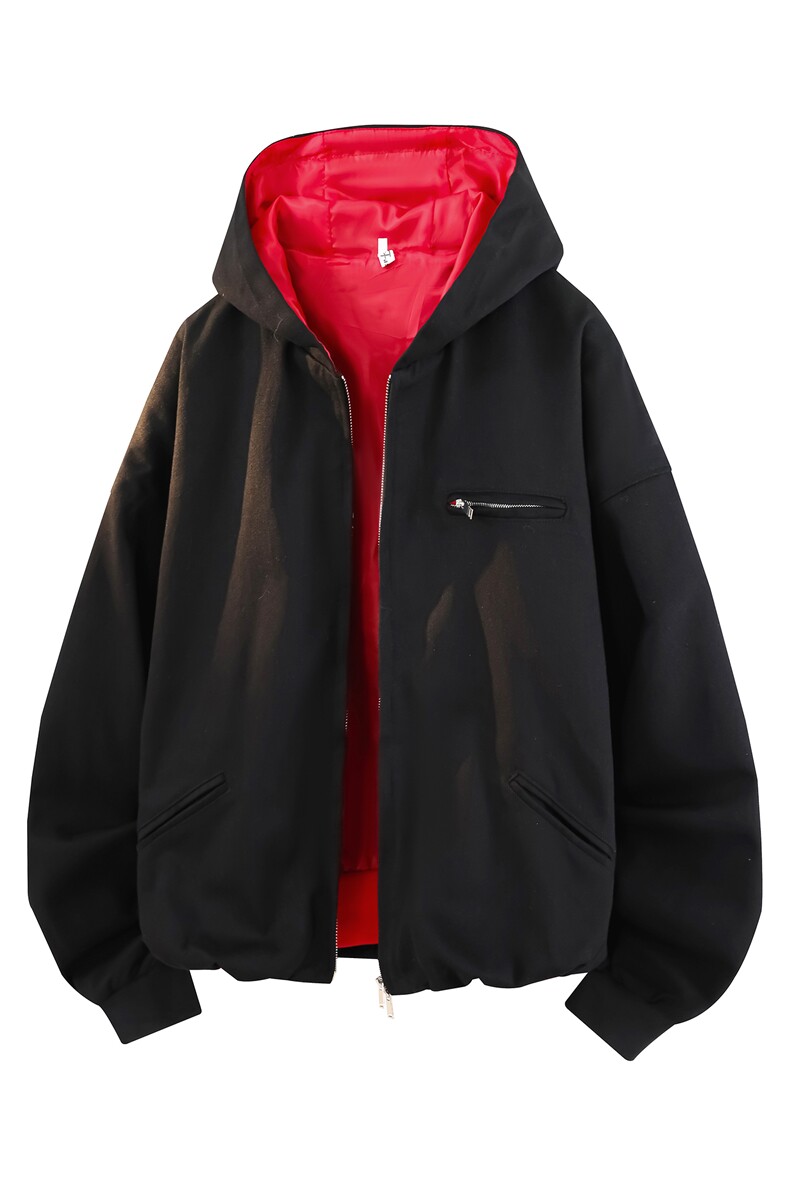 8XL-M美式复古撞色连帽水洗夹克男高级感做旧情侣外套JK1327P88,男装夹克,电商D206-1
