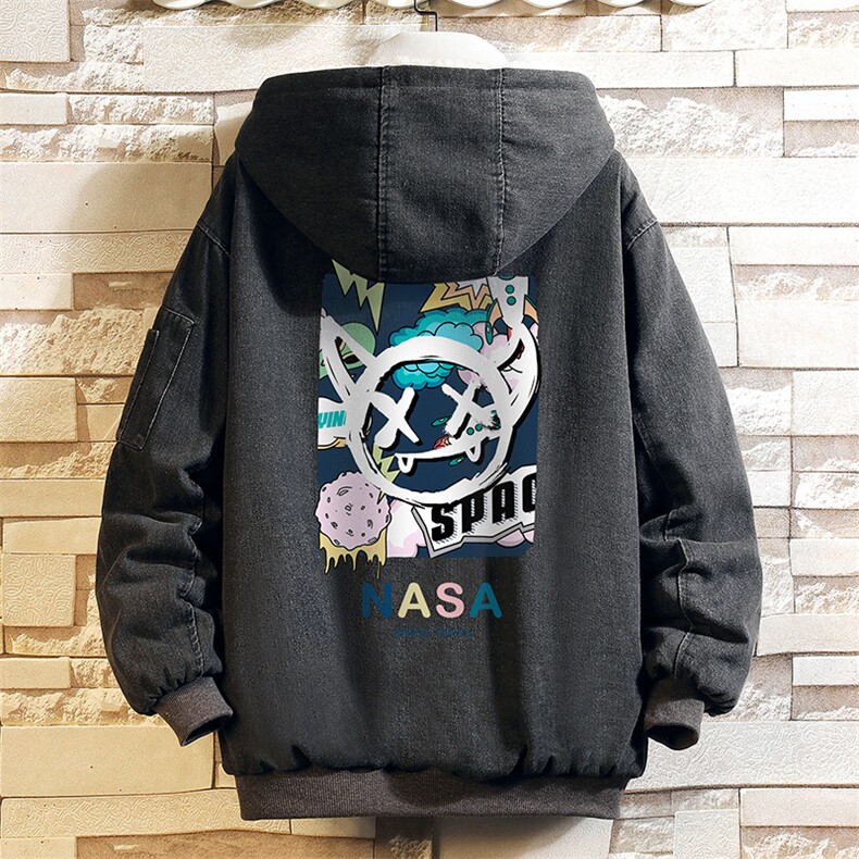 牛仔外套加厚加绒衣男羊羔毛服男砖墙NM53275-P140,男装棉衣,电商A040A