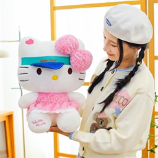 跨境新款豹纹复古KT猫毛绒玩具库洛米玩偶公仔美乐蒂送女生礼物