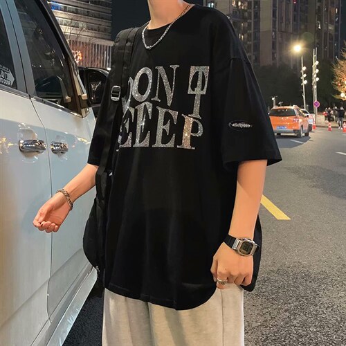 港风ins超火烫钻短袖t恤男潮牌潮流休闲宽松学生夏季半袖T351-p25,男装T恤,星座1008-1