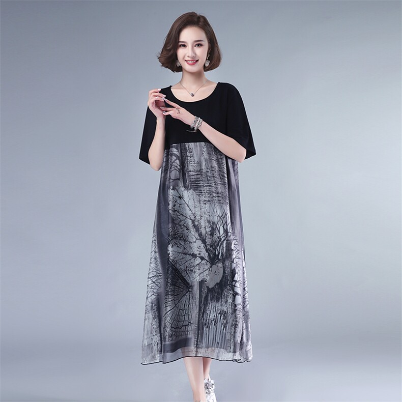 2024夏款新款拼接大码女装裙253款,女装连衣裙,秋牧寒烟