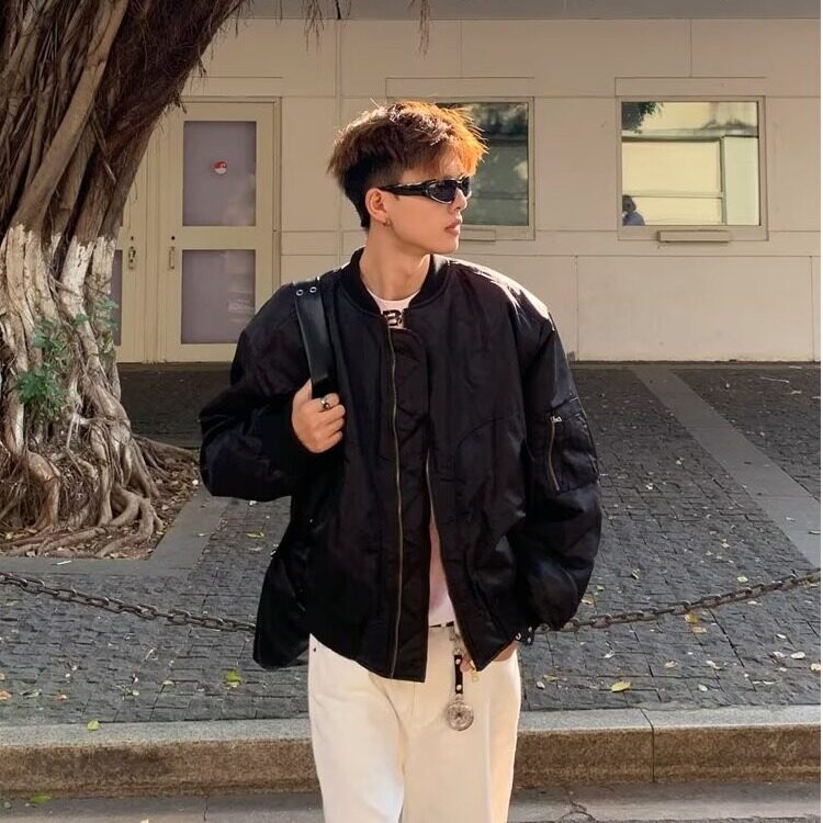 【有货】DM70-P88美式飞行员棉服夹克短宽廓形外套男秋冬棒球服,男装夹克,星座603-2