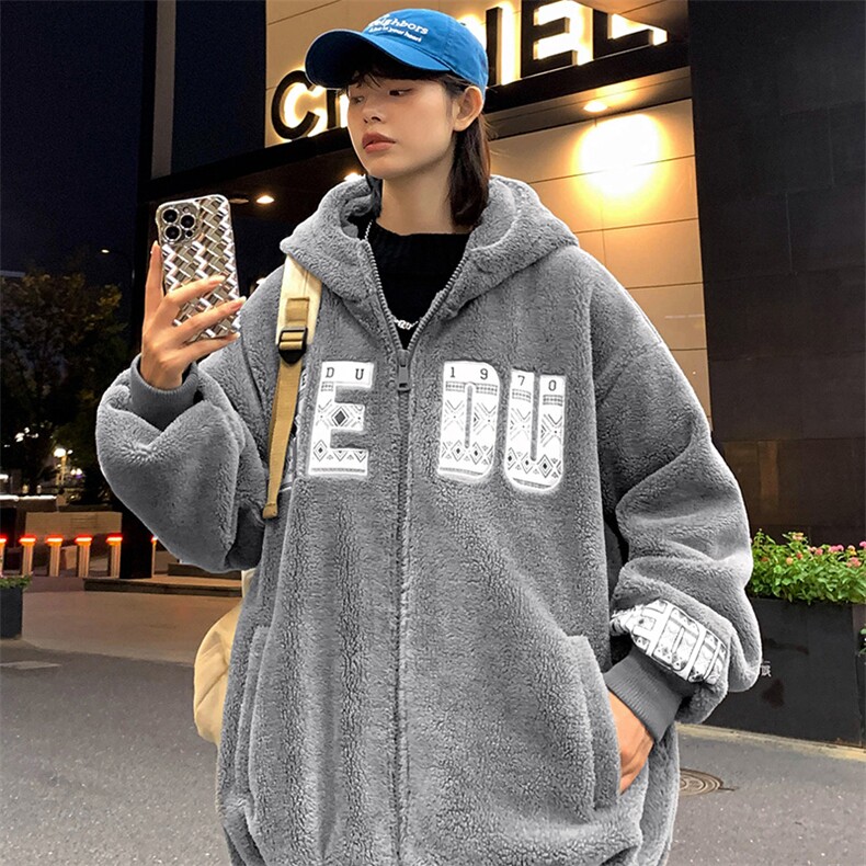 2024冬上新中性加绒宽松棉衣羊羔绒连帽外套男女988-P110控价158,男装棉衣,电商A441-1