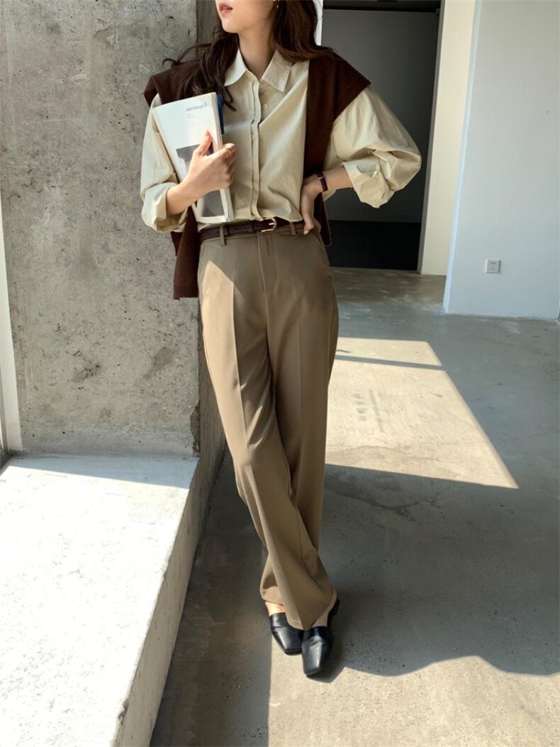 秋冬新款直筒西装裤，女装休闲裤，炽元素