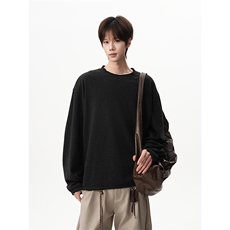 舒适穿搭都市文艺简约风打底衫经典休闲潮流长袖T恤HY898TP28控49，男装T恤，电商A102B