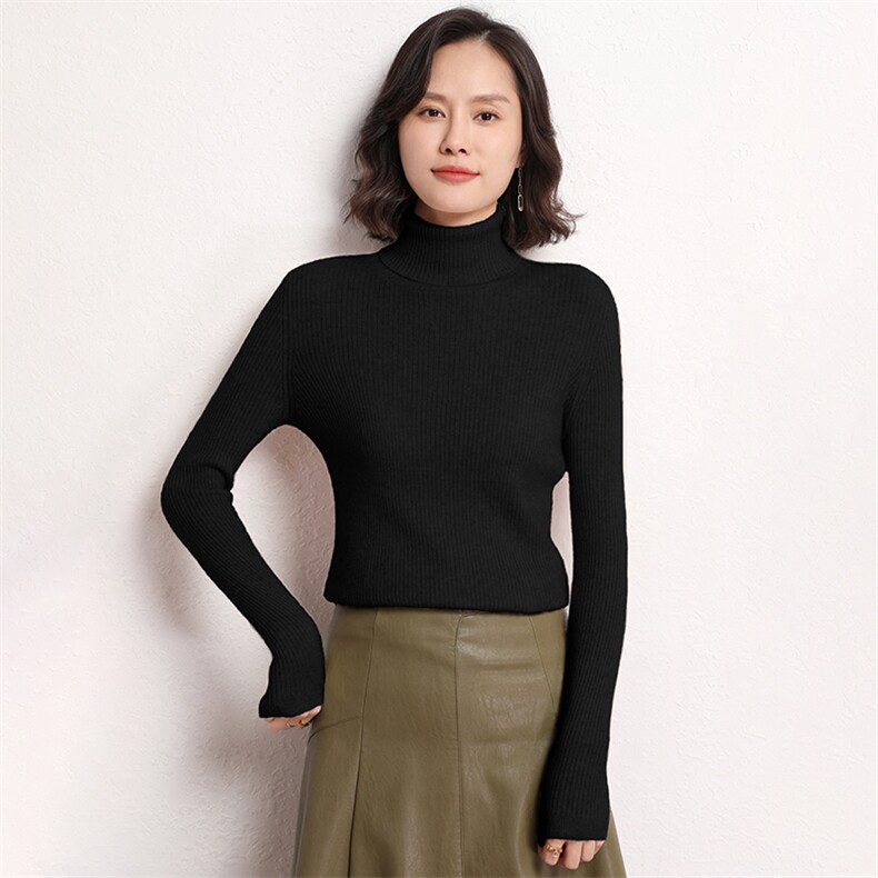 时尚潮流2024年秋季新款保暖时尚女士35%绒高翻领羊绒衫,女装羊绒衫,艾米娇羊绒