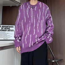 M182/P65新款个性设计感毛衣男百搭潮流打底衫男士圆领针织衫外套，男装T恤，电商基地A050