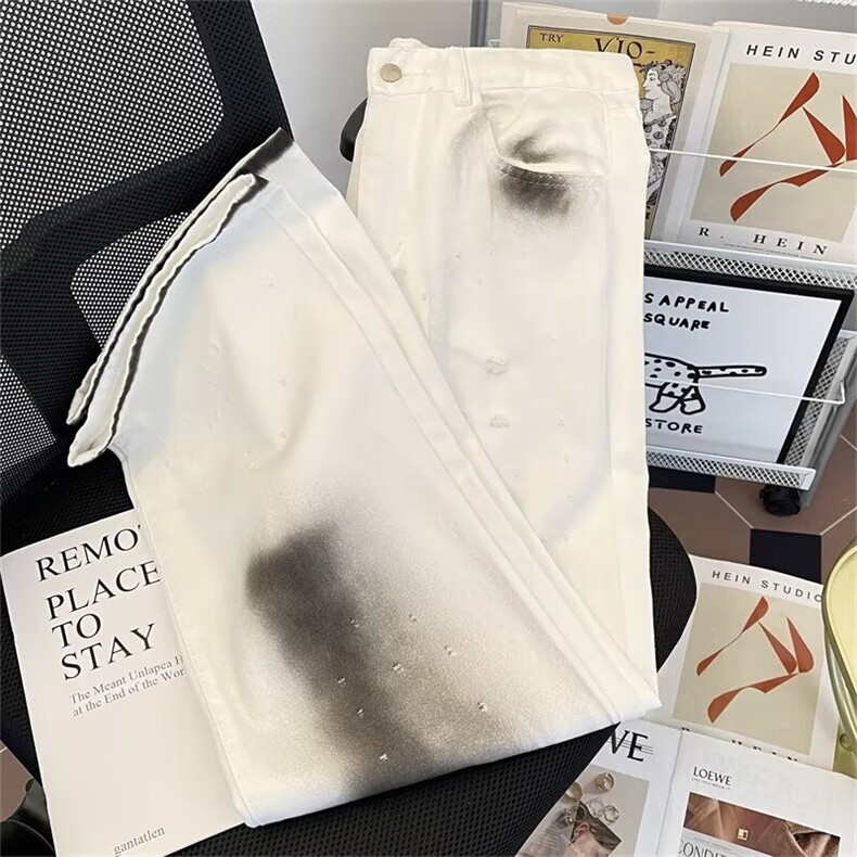 2026男春秋新款宽松直筒裤潮牌高街水洗阔腿休闲长裤子Q27/P49,男装休闲裤,星座506B