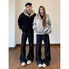 网图A2347P120-美式座山雕加绒加厚棉服男女秋冬宽松休闲棉衣，男装棉衣，电商B241