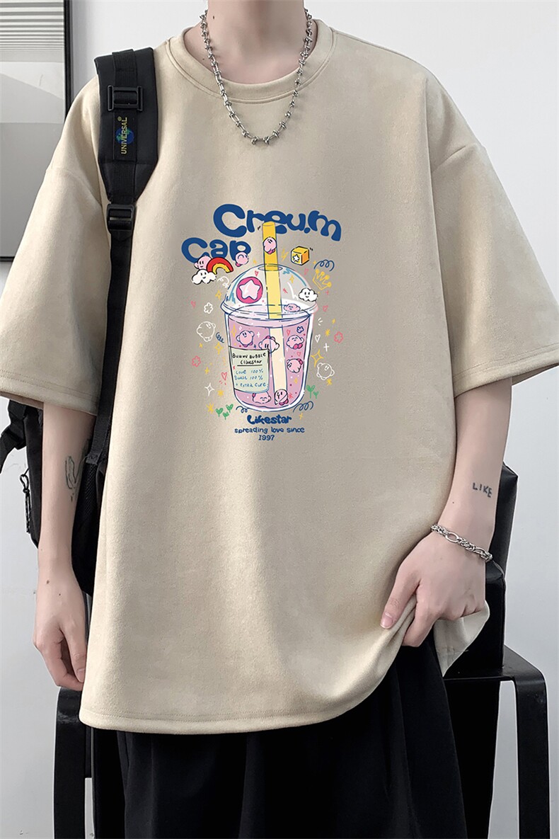 麂皮绒短袖t恤男大码半袖男大皂风JD82332-P25,男装T恤,电商A040