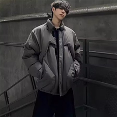 网图现货美式宽松连帽设计感加厚棉服MY2530特P90，男装棉衣，星座205-3