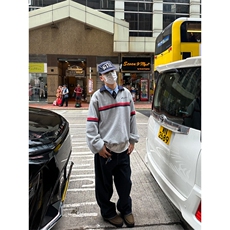 网图美式复古秋新款半开领polo领灰色卫衣男女宽松高街特批48，男装卫衣，电商C306-1