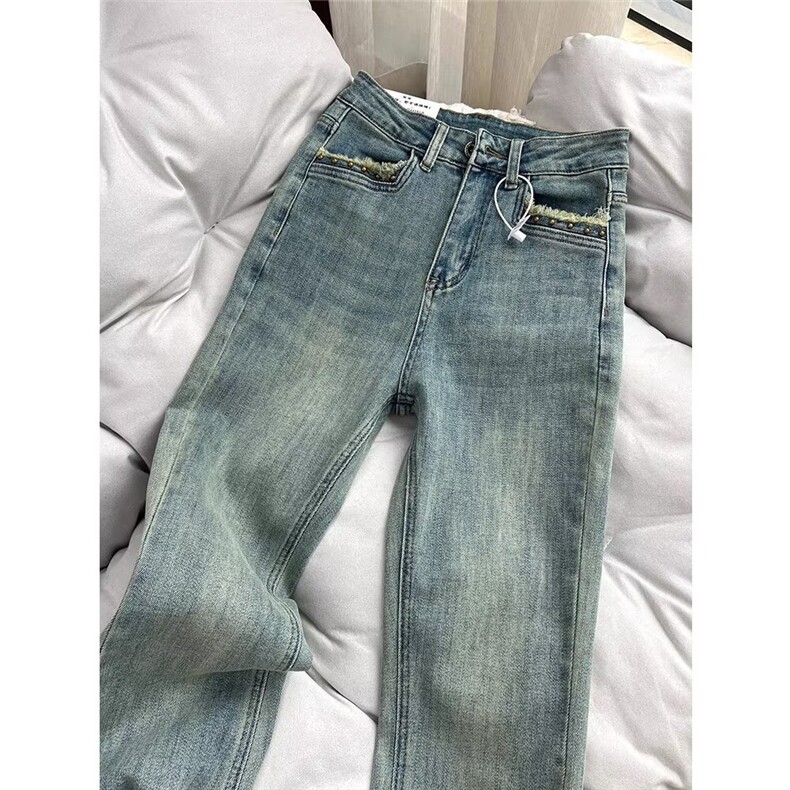 1506A/G9440/P45.5牛仔裤女春秋2025新款显瘦百搭休闲裤,男装牛仔裤,星座1506A