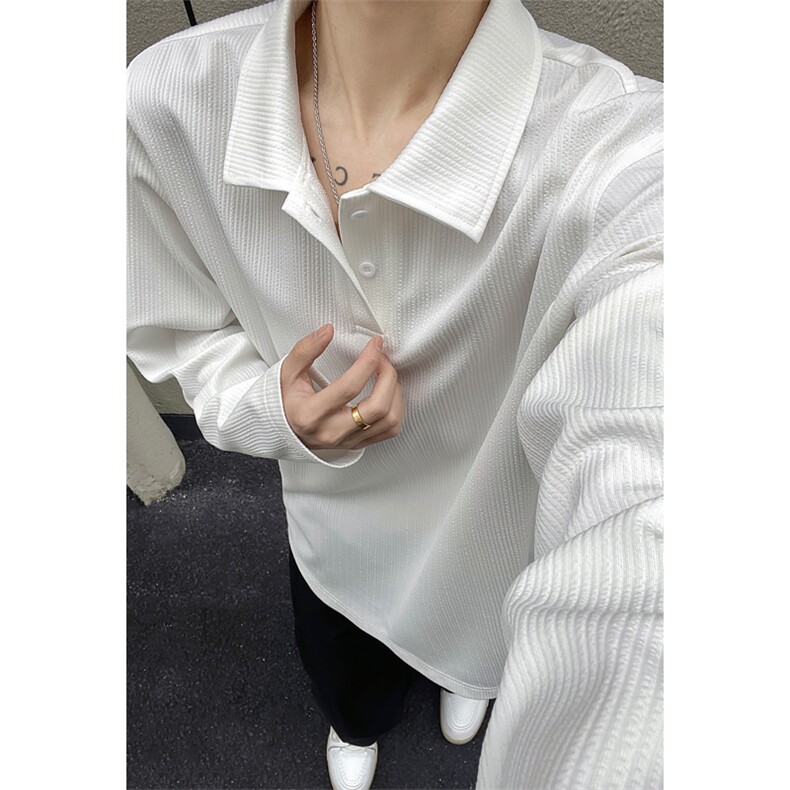 2026春季新款港风外景黑墙大码长袖POLO衫M-5XHT26017-特P20，男装Polo衫，电商A022