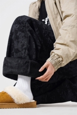 灯芯绒加厚休闲裤D2652-TP4578扎染加绒保暖卫裤阔腿裤男，男装休闲裤，电商A102
