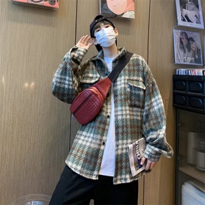 小香风夹克男春季复古潮牌格子外套男生休闲痞N569-P65图片