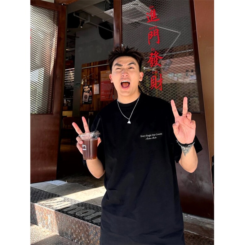 706-1-CC8282-P28特P现货夏季字母印花短袖T恤情侣休闲半袖,男装T恤,星座706-1