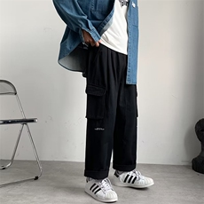 工装裤男韩版潮流大口袋2023秋季新款ins宽松百搭休闲裤K2337-P32，男装休闲裤，星座412