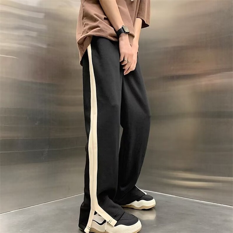 美式街头直筒卫裤男宽松休闲裤子男侧边条纹潮牌男裤K3050-P35,男装休闲裤,星座1109-3