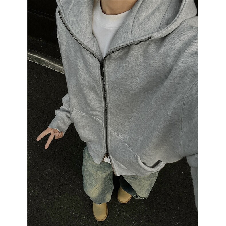 黑墙风2025春(现货)重磅460g高品质帽子结构卫衣开衫TTTB10-P85，男装卫衣，星座1315