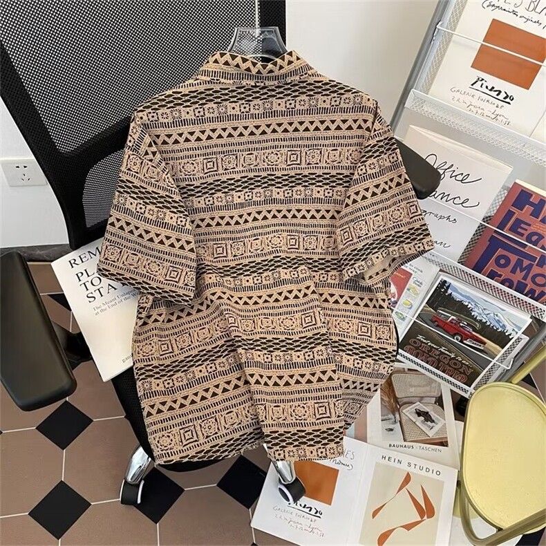 流苏设计衬衣新中式短袖衬衫休闲痞帅半袖C5013P38,男装衬衫,星座1116-2